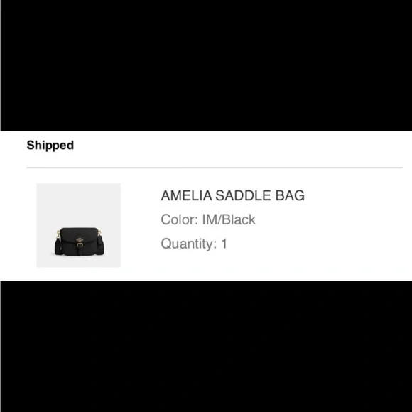 Coach Black Amelia Saddle Bag Crossbody Snap Closure, Larger Size Gold Hardware - Picture 6 of 7